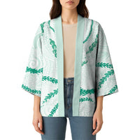 Aloha Lei Mikioi Kimono Sage Green Polynesian Tribal Tatau Pattern LT9 - Polynesian Pride