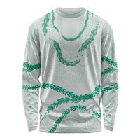 Aloha Lei Mikioi Long Sleeve Shirt Sage Green Polynesian Tribal Tatau Pattern LT9 Unisex Green - Polynesian Pride