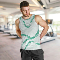 Aloha Lei Mikioi Men Tank Top Sage Green Polynesian Tribal Tatau Pattern LT9 Green - Polynesian Pride