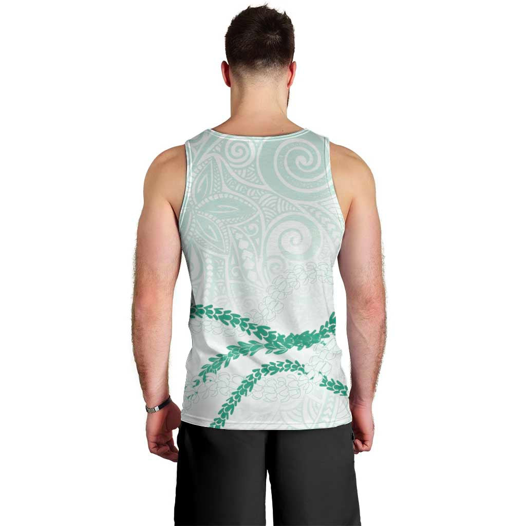 Aloha Lei Mikioi Men Tank Top Sage Green Polynesian Tribal Tatau Pattern LT9 - Polynesian Pride