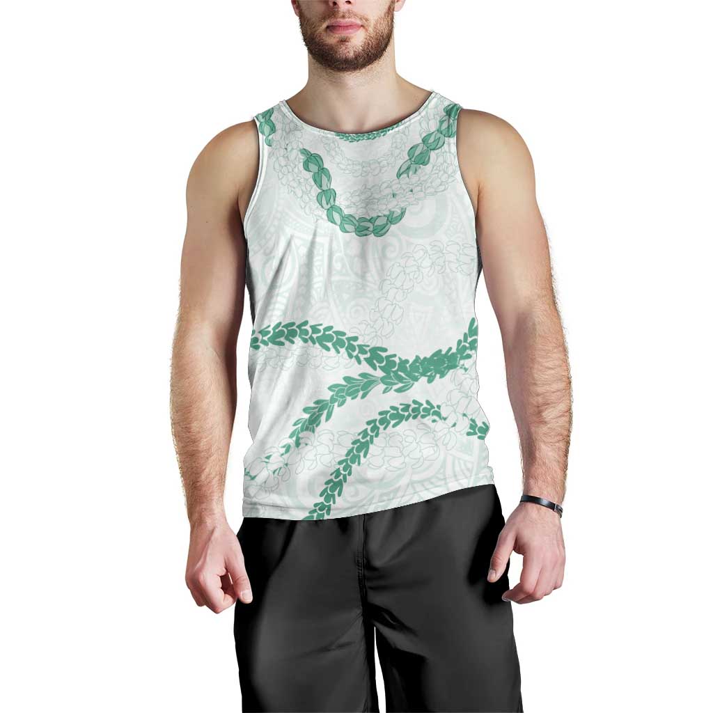 Aloha Lei Mikioi Men Tank Top Sage Green Polynesian Tribal Tatau Pattern LT9 - Polynesian Pride