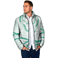 Aloha Lei Mikioi Padded Jacket Sage Green Polynesian Tribal Tatau Pattern LT9 - Polynesian Pride