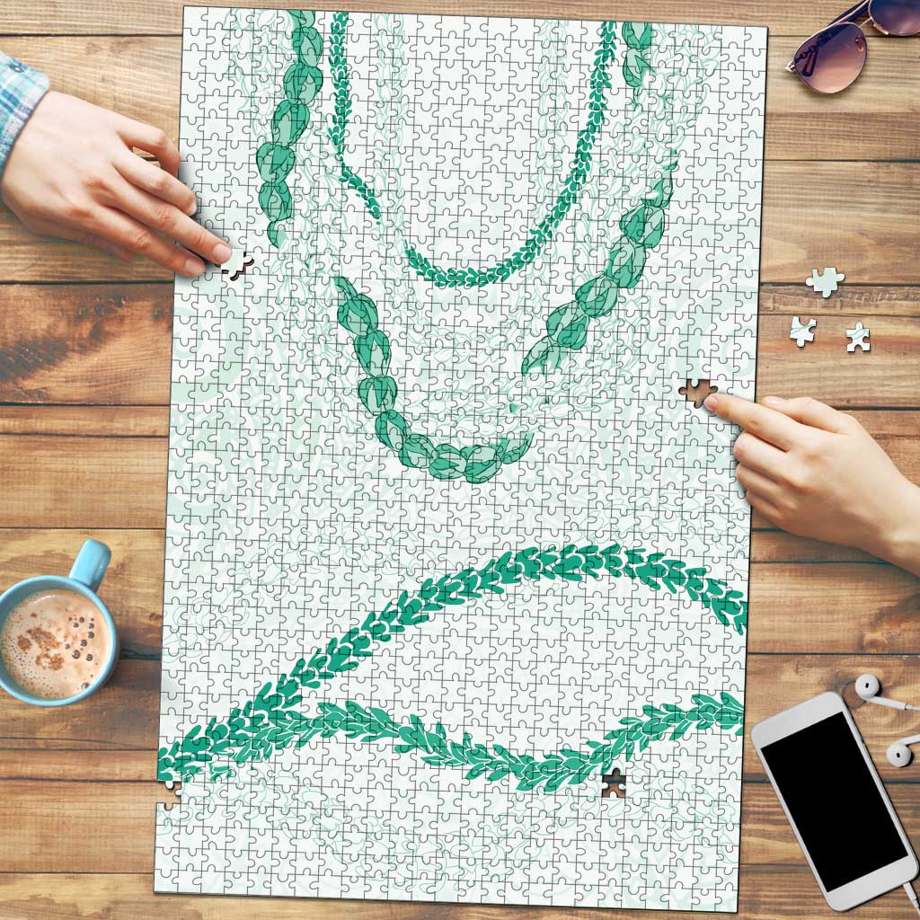 Aloha Lei Mikioi Puzzle Sage Green Polynesian Tribal Tatau Pattern LT9 Green - Polynesian Pride