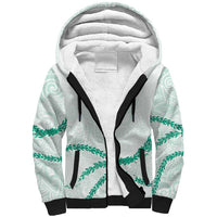Aloha Lei Mikioi Sherpa Hoodie Sage Green Polynesian Tribal Tatau Pattern LT9 Unisex Green - Polynesian Pride