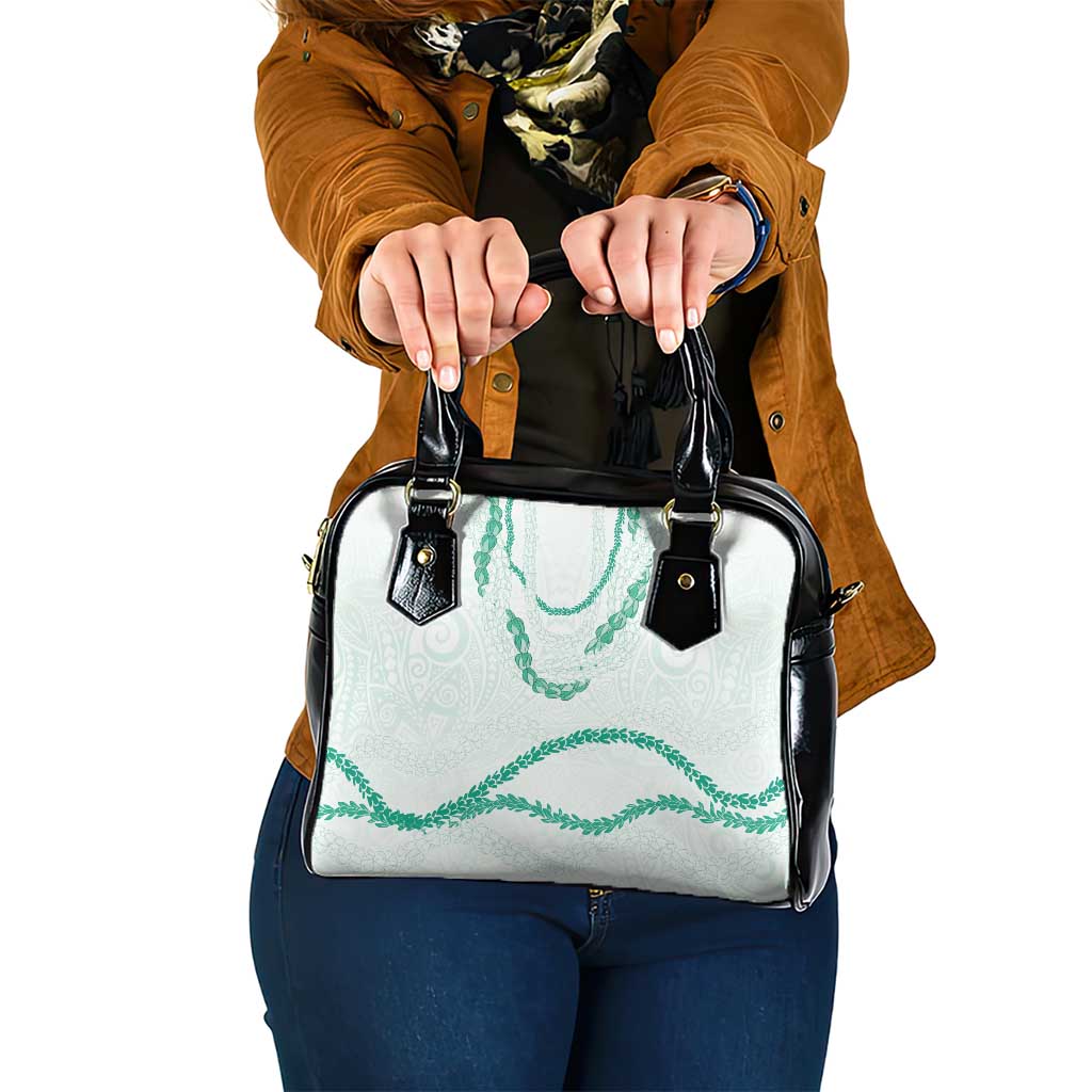 Aloha Lei Mikioi Shoulder Handbag Sage Green Polynesian Tribal Tatau Pattern