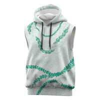 Aloha Lei Mikioi Sleeveless Hoodie Sage Green Polynesian Tribal Tatau Pattern LT9 Green - Polynesian Pride