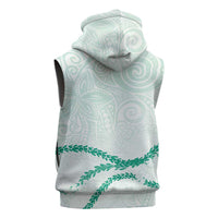 Aloha Lei Mikioi Sleeveless Hoodie Sage Green Polynesian Tribal Tatau Pattern LT9 - Polynesian Pride