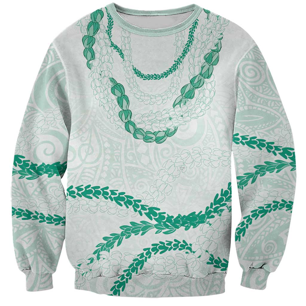 Aloha Lei Mikioi Sweatshirt Sage Green Polynesian Tribal Tatau Pattern LT9 Unisex Green - Polynesian Pride