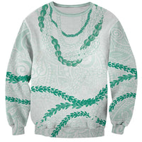 Aloha Lei Mikioi Sweatshirt Sage Green Polynesian Tribal Tatau Pattern LT9 Unisex Green - Polynesian Pride
