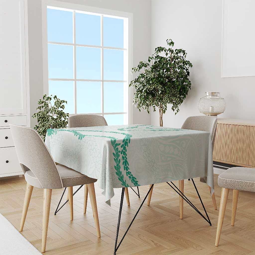 Aloha Lei Mikioi Tablecloth Sage Green Polynesian Tribal Tatau Pattern LT9 - Polynesian Pride