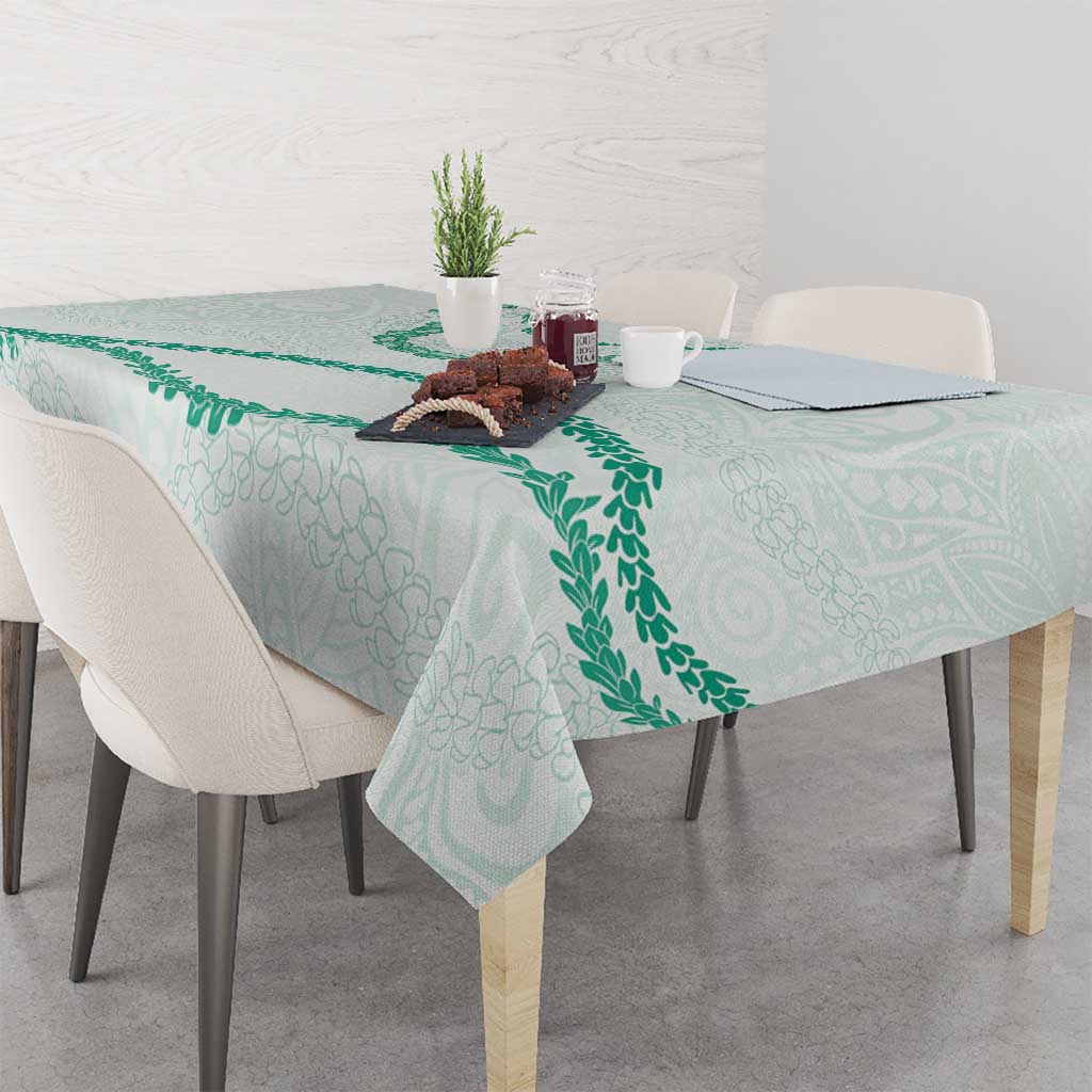 Aloha Lei Mikioi Tablecloth Sage Green Polynesian Tribal Tatau Pattern LT9 - Polynesian Pride