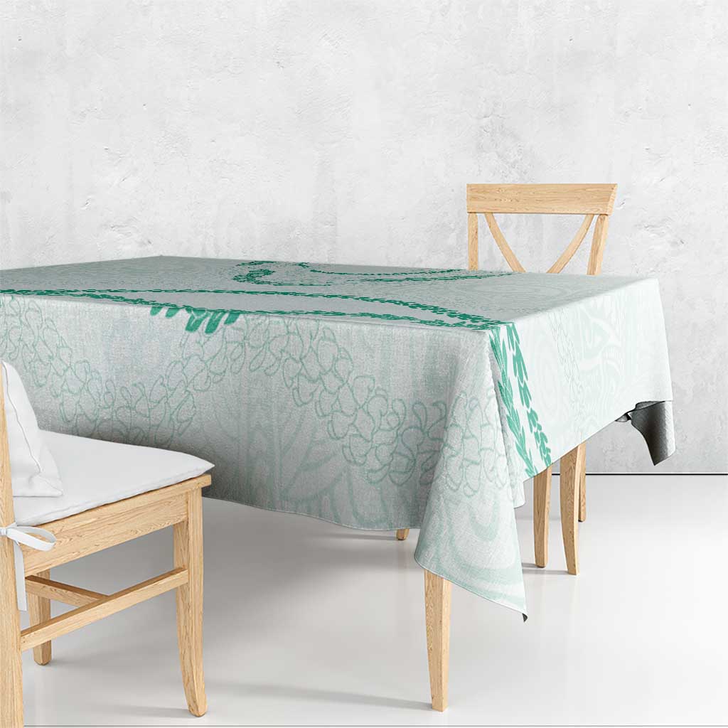 Aloha Lei Mikioi Tablecloth Sage Green Polynesian Tribal Tatau Pattern LT9 - Polynesian Pride