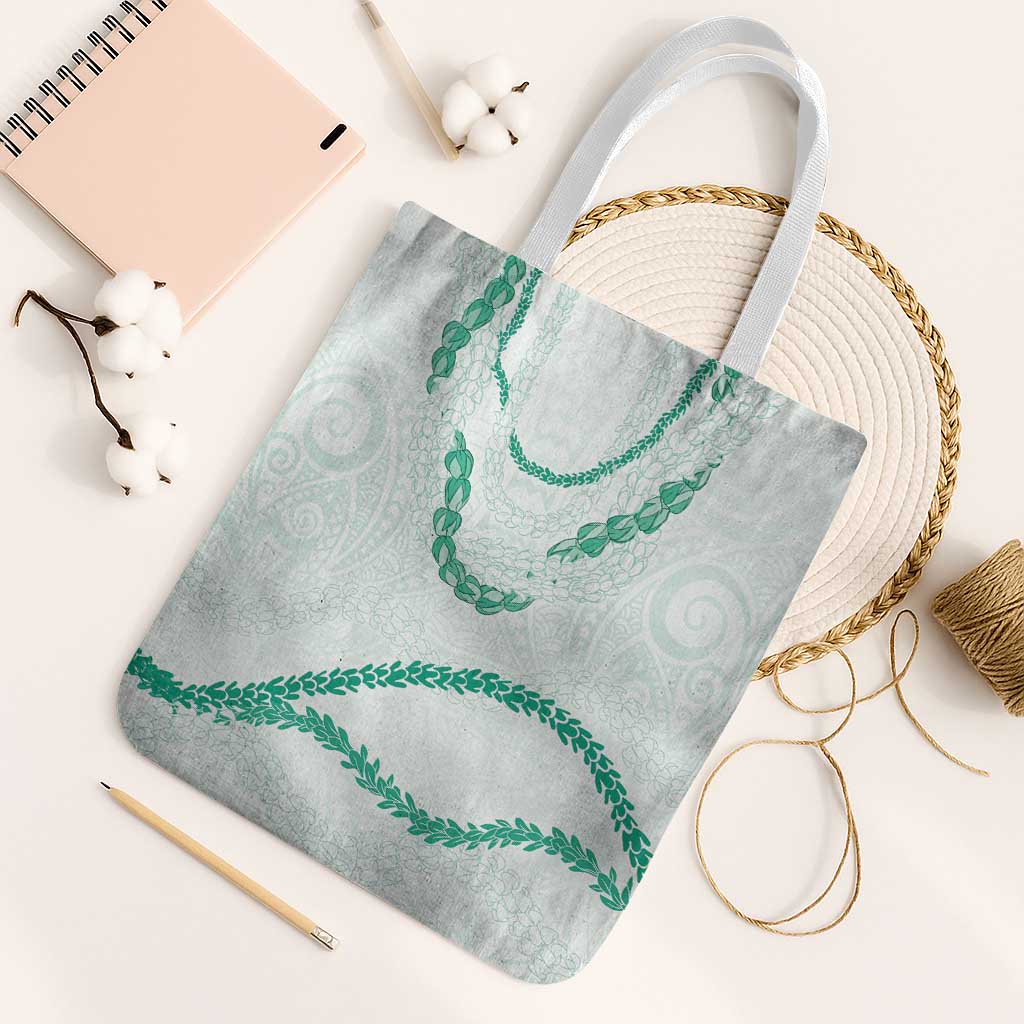 Aloha Lei Mikioi Tote Bag Sage Green Polynesian Tribal Tatau Pattern - Polynesian Pride