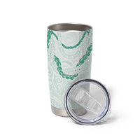 Aloha Lei Mikioi Tumbler Cup Sage Green Polynesian Tribal Tatau Pattern