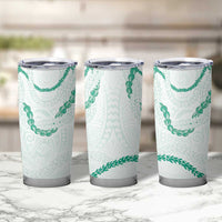 Aloha Lei Mikioi Tumbler Cup Sage Green Polynesian Tribal Tatau Pattern
