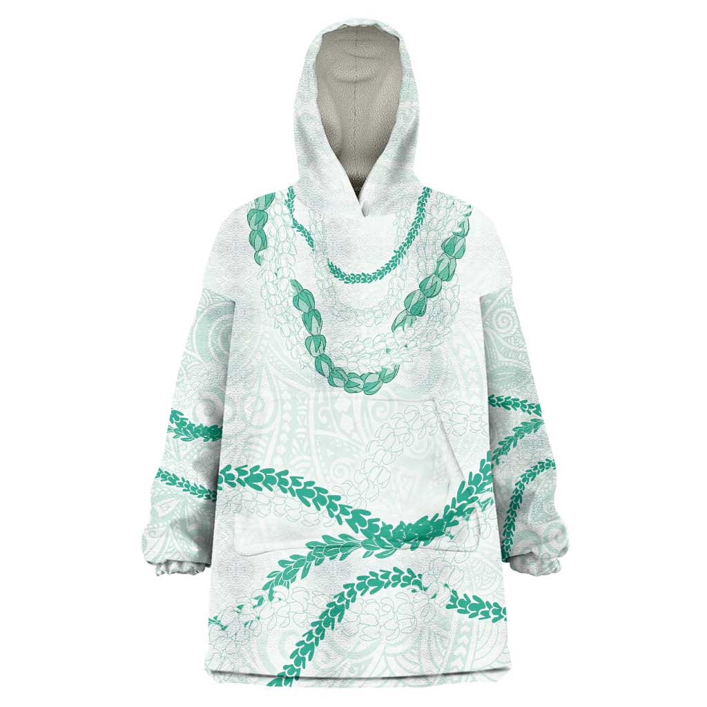 Aloha Lei Mikioi Wearable Blanket Hoodie Sage Green Polynesian Tribal Tatau Pattern LT9 One Size Green - Polynesian Pride
