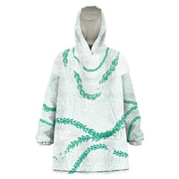 Aloha Lei Mikioi Wearable Blanket Hoodie Sage Green Polynesian Tribal Tatau Pattern LT9 One Size Green - Polynesian Pride