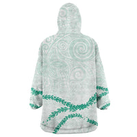 Aloha Lei Mikioi Wearable Blanket Hoodie Sage Green Polynesian Tribal Tatau Pattern LT9 - Polynesian Pride