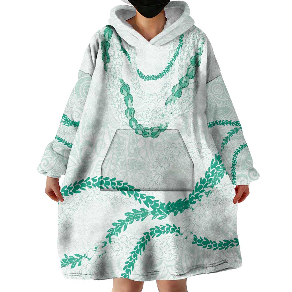 Aloha Lei Mikioi Wearable Blanket Hoodie Sage Green Polynesian Tribal Tatau Pattern LT9 - Polynesian Pride