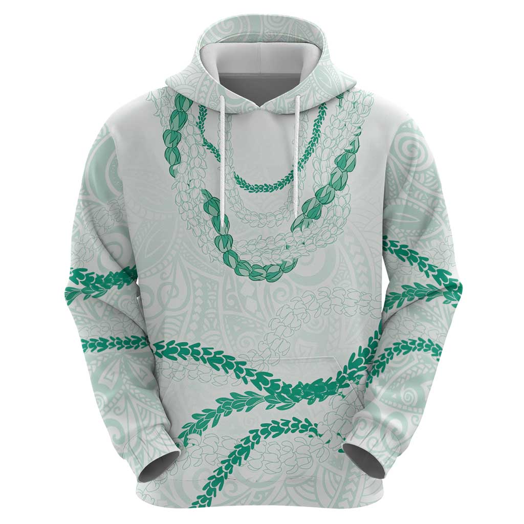 Aloha Lei Mikioi Zip Hoodie Sage Green Polynesian Tribal Tatau Pattern