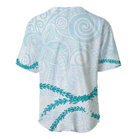 Aloha Lei Mikioi Baseball Jersey Teal Polynesian Tribal Tatau Pattern
