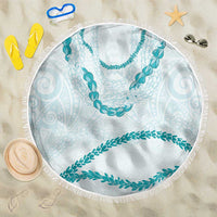 Aloha Lei Mikioi Beach Blanket Teal Polynesian Tribal Tatau Pattern LT9 One Size 150cm Teal - Polynesian Pride