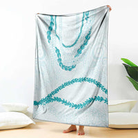 Aloha Lei Mikioi Blanket Teal Polynesian Tribal Tatau Pattern LT9 - Polynesian Pride