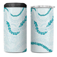 Aloha Lei Mikioi 4 in 1 Can Cooler Tumbler Teal Polynesian Tribal Tatau Pattern LT9 One Size: 16 oz Teal - Polynesian Pride