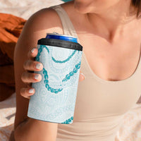 Aloha Lei Mikioi 4 in 1 Can Cooler Tumbler Teal Polynesian Tribal Tatau Pattern LT9 - Polynesian Pride