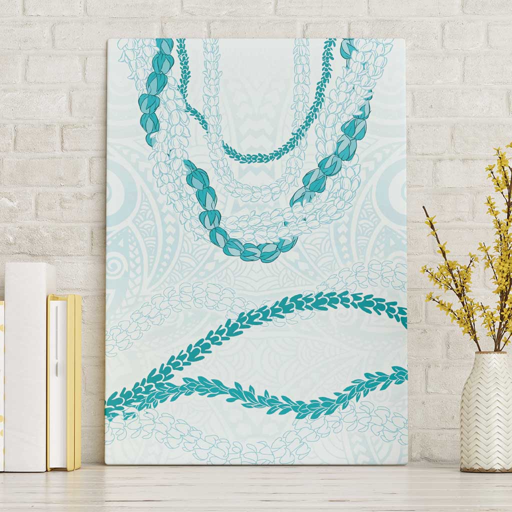 Aloha Lei Mikioi Canvas Wall Art Teal Polynesian Tribal Tatau Pattern LT9 Without Frame Teal - Polynesian Pride