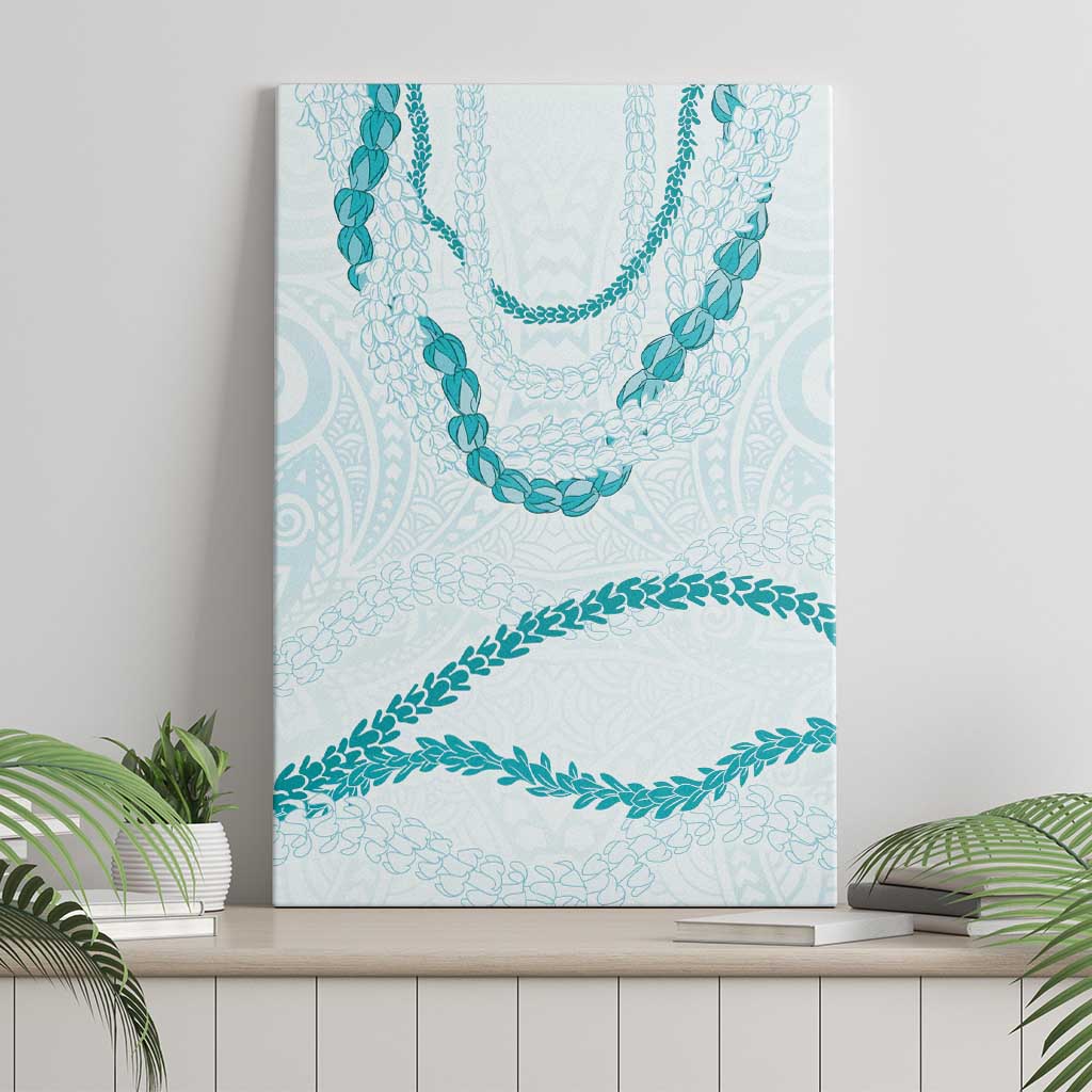 Aloha Lei Mikioi Canvas Wall Art Teal Polynesian Tribal Tatau Pattern LT9 - Polynesian Pride
