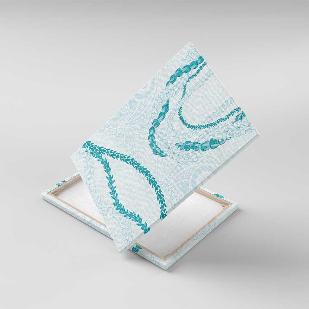 Aloha Lei Mikioi Canvas Wall Art Teal Polynesian Tribal Tatau Pattern LT9 With Frame Teal - Polynesian Pride