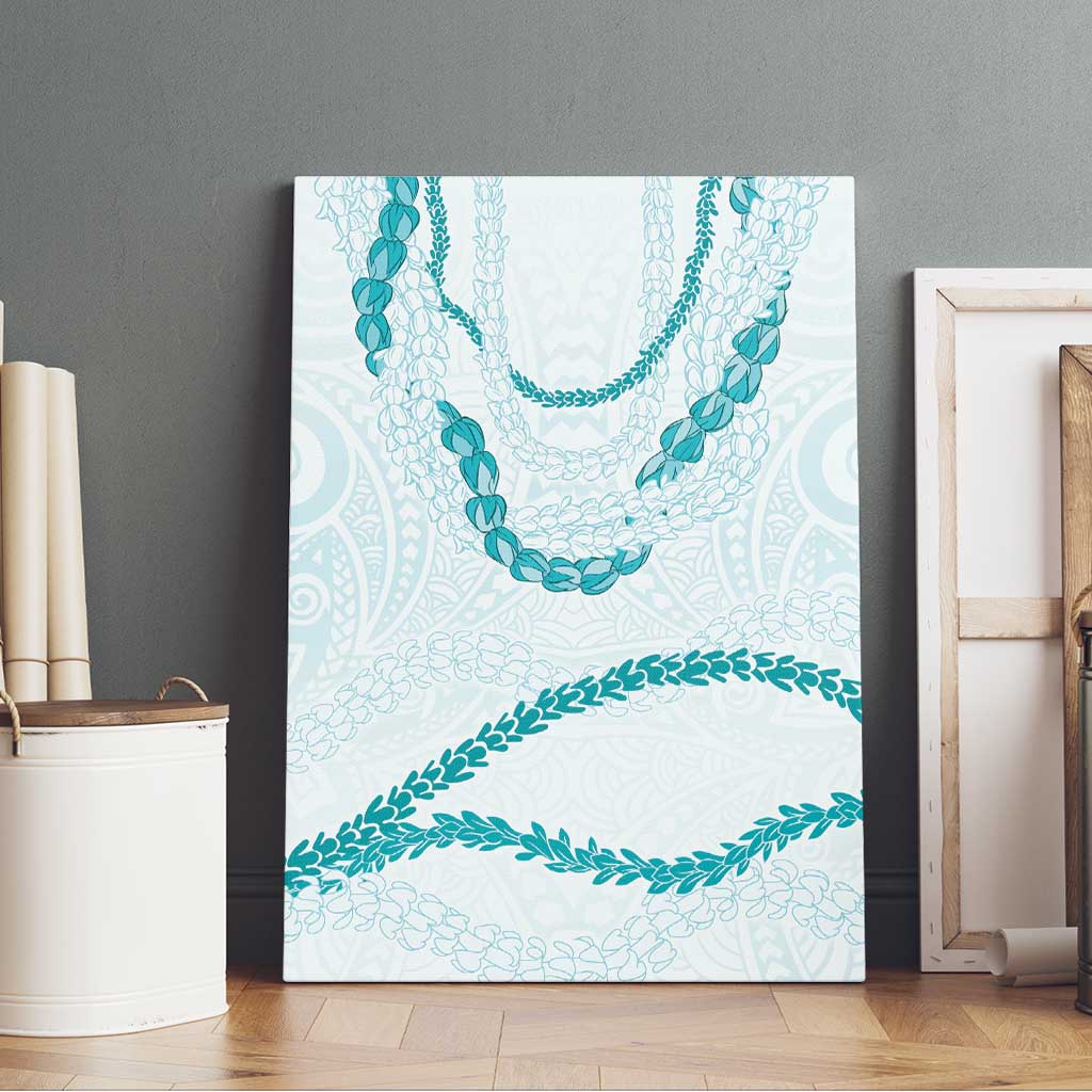 Aloha Lei Mikioi Canvas Wall Art Teal Polynesian Tribal Tatau Pattern LT9 - Polynesian Pride