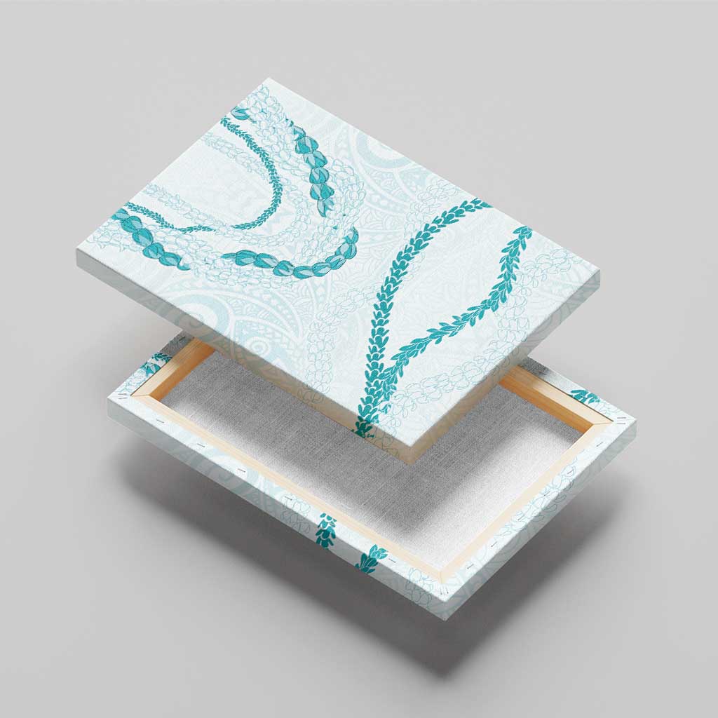 Aloha Lei Mikioi Canvas Wall Art Teal Polynesian Tribal Tatau Pattern LT9 - Polynesian Pride