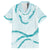 Aloha Lei Mikioi Family Matching Off The Shoulder Long Sleeve Dress and Hawaiian Shirt Teal Polynesian Tribal Tatau Pattern