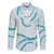 Aloha Lei Mikioi Family Matching Off The Shoulder Long Sleeve Dress and Hawaiian Shirt Teal Polynesian Tribal Tatau Pattern