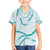 Aloha Lei Mikioi Family Matching Off The Shoulder Long Sleeve Dress and Hawaiian Shirt Teal Polynesian Tribal Tatau Pattern