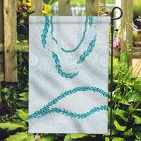 Aloha Lei Mikioi Garden Flag Teal Polynesian Tribal Tatau Pattern