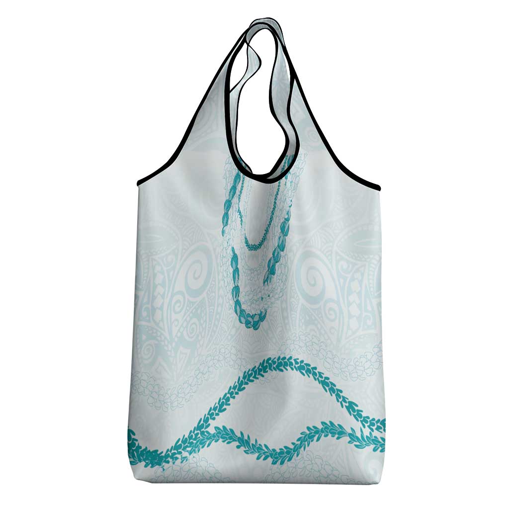 Aloha Lei Mikioi Grocery Bag Teal Polynesian Tribal Tatau Pattern LT9 - Polynesian Pride