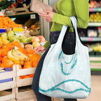 Aloha Lei Mikioi Grocery Bag Teal Polynesian Tribal Tatau Pattern LT9 - Polynesian Pride