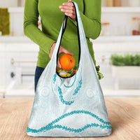 Aloha Lei Mikioi Grocery Bag Teal Polynesian Tribal Tatau Pattern LT9 - Polynesian Pride