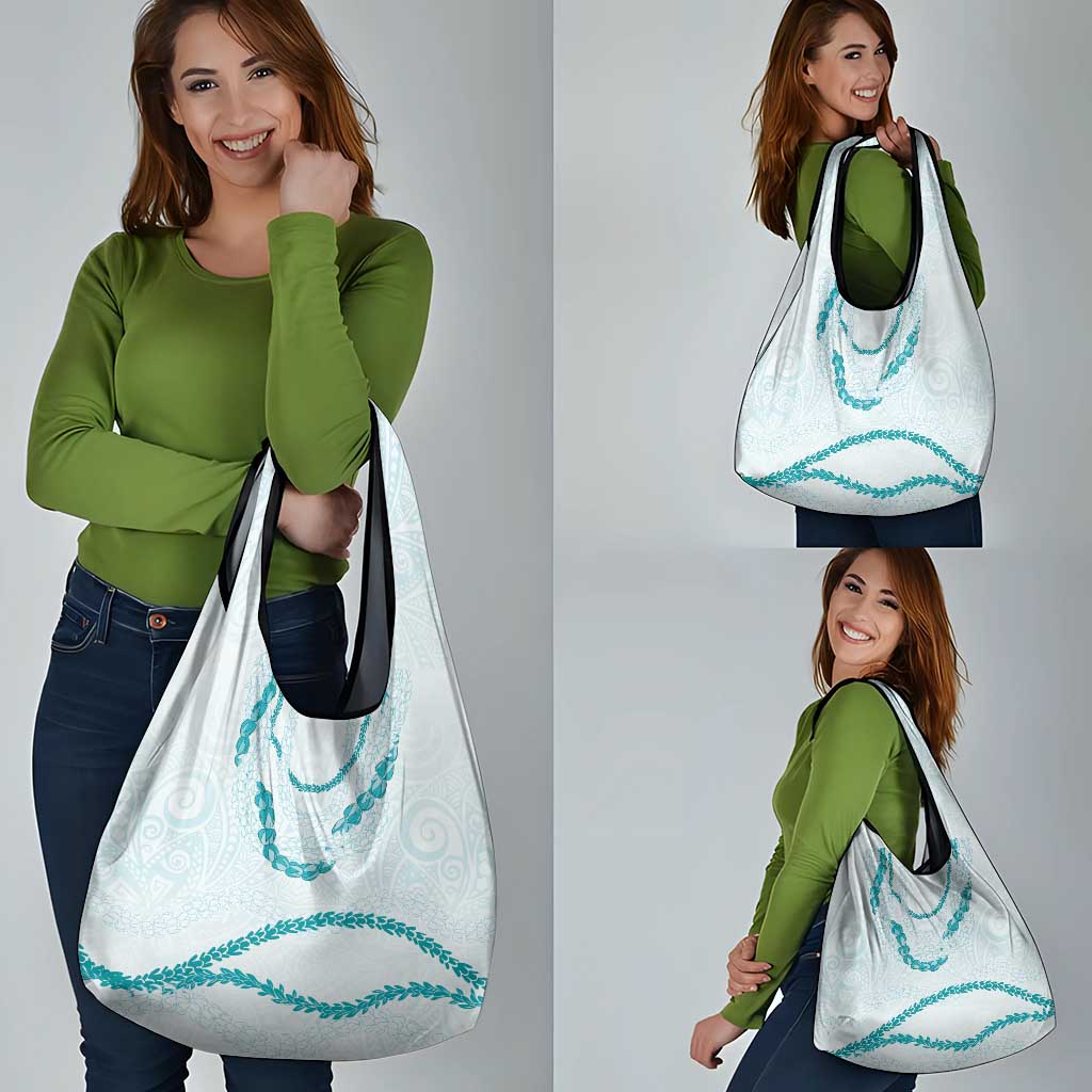 Aloha Lei Mikioi Grocery Bag Teal Polynesian Tribal Tatau Pattern LT9 - Polynesian Pride