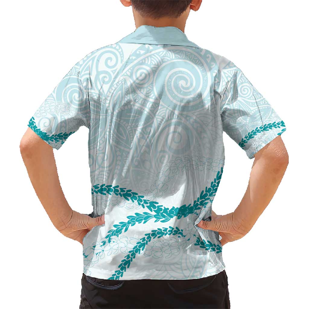 Aloha Lei Mikioi Hawaiian Shirt Teal Polynesian Tribal Tatau Pattern