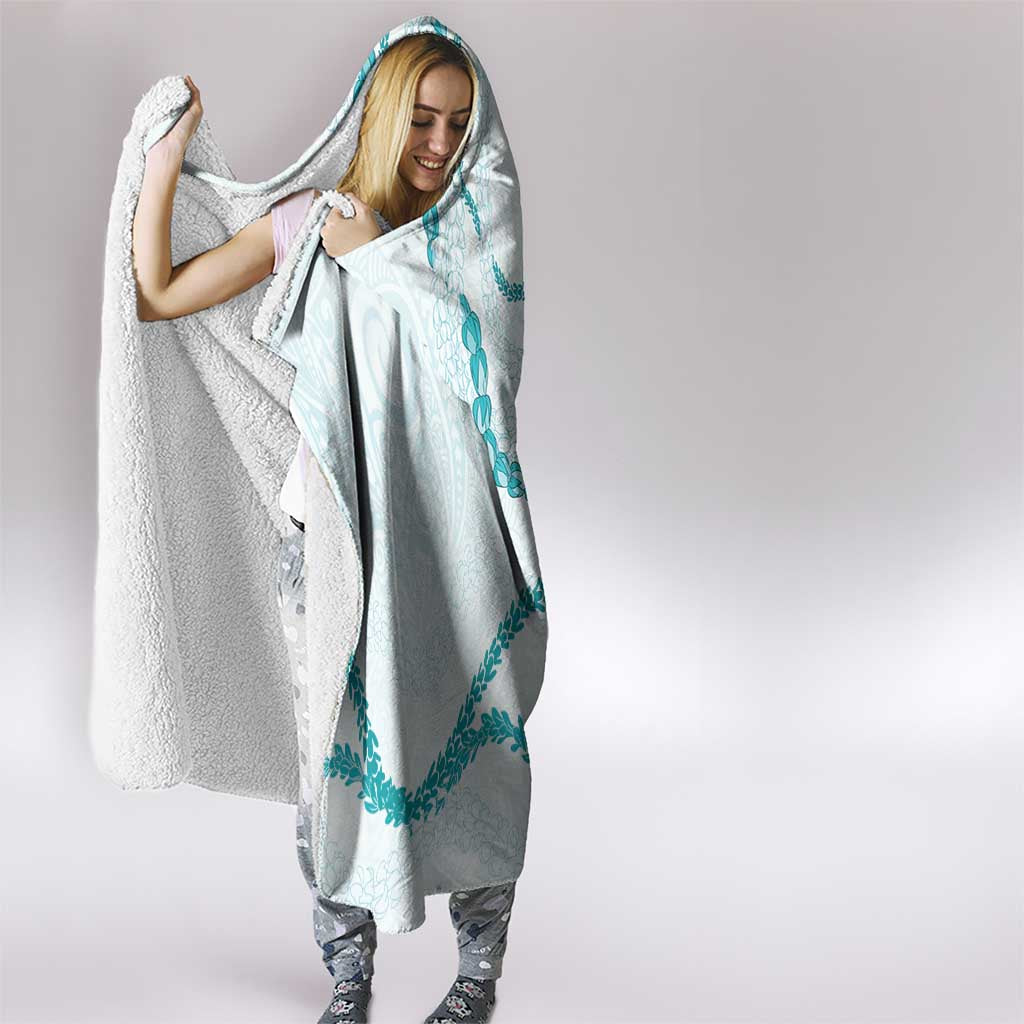 Aloha Lei Mikioi Hooded Blanket Teal Polynesian Tribal Tatau Pattern LT9 - Polynesian Pride