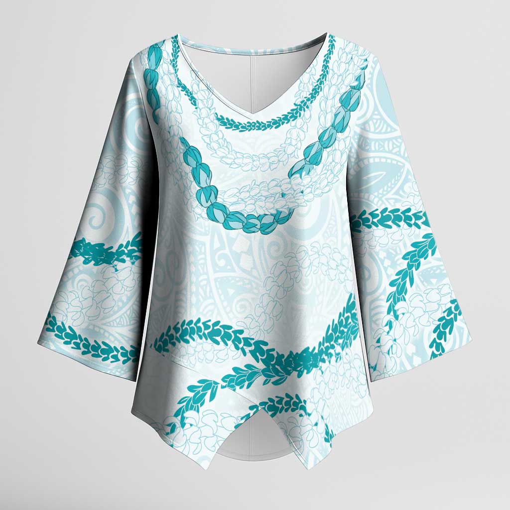 Aloha Lei Mikioi Kimono Sleeve Blouse Aloha Lei Mikioi LT9 Female Teal - Polynesian Pride