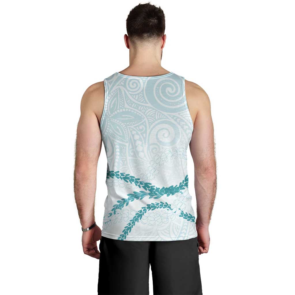 Aloha Lei Mikioi Men Tank Top Teal Polynesian Tribal Tatau Pattern LT9 - Polynesian Pride