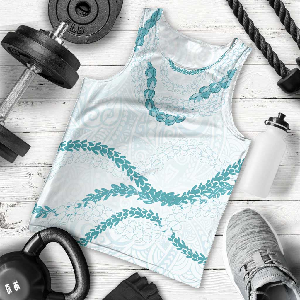 Aloha Lei Mikioi Men Tank Top Teal Polynesian Tribal Tatau Pattern LT9 - Polynesian Pride