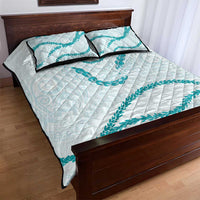 Aloha Lei Mikioi Quilt Bed Set Teal Polynesian Tribal Tatau Pattern LT9 - Polynesian Pride
