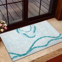 Aloha Lei Mikioi Rubber Doormat Teal Polynesian Tribal Tatau Pattern LT9 - Polynesian Pride