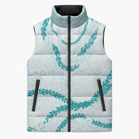 Aloha Lei Mikioi Sleeveless Puffer Jacket Aloha Lei Mikioi LT9 Unisex Teal - Polynesian Pride
